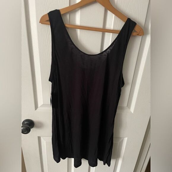 🆕 ANA A New Approach Swing Tank Top High Low Hem Beaded Front Black size 1X - Picture 4 of 7